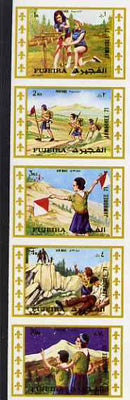 Fujeira 1971 Scout Jamboree imperf set of 5 unmounted mint (Mi 707-11B)