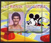 Djibouti 2008 Disney & World of Sport - Swimming & Mark Spitz perf sheetlet containing 2 values unmounted mint