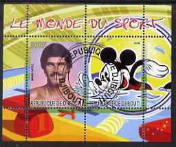 Djibouti 2008 Disney & World of Sport - Swimming & Mark Spitz perf sheetlet containing 2 values fine cto used