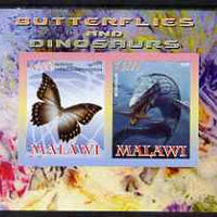 Malawi 2008 Butterflies & Dinosaurs #1 imperf sheetlet containing 2 values unmounted mint