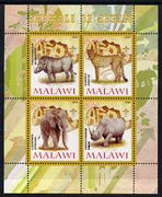 Malawi 2008 Animals of Africa #1 perf sheetlet containing 4 values, each with Scout logo unmounted mint