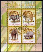 Malawi 2008 Animals of Africa #1 perf sheetlet containing 4 values, each with Scout logo fine cto used