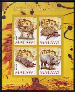 Malawi 2008 Animals of Africa #3 imperf sheetlet containing 4 values, each with Scout logo unmounted mint