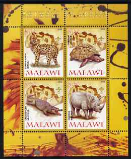 Malawi 2008 Animals of Africa #3 perf sheetlet containing 4 values, each with Scout logo unmounted mint