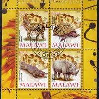 Malawi 2008 Animals of Africa #3 perf sheetlet containing 4 values, each with Scout logo fine cto used