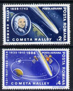 Rumania 1986 Halley's Comet set of 2 unmounted mint, Mi 4228-29