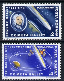 Rumania 1986 Halley's Comet set of 2 unmounted mint, Mi 4228-29