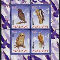 Malawi 2008 Birds #2 perf sheetlet containing 4 values, each with Scout logo unmounted mint