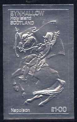 Eynhallow 1979 Napoleon on Horseback £1 value embossed in silver (imperf) unmounted mint