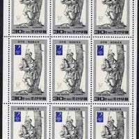 North Korea 1982 Essen Stamp Fair 30ch Bagpiper by Durer complete sheetlet of 9 values unmounted mint SG N2183