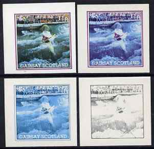 Gairsay 1984 Los Angeles Olympic Games - Canoeing 11p the set of 4 imperf progressive proofs comprising 1, 2, 3 and all 4-colour composites, unmounted mint