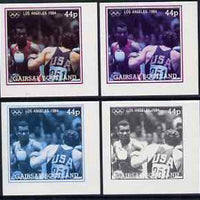 Gairsay 1984 Los Angeles Olympic Games - Boxing 44p the set of 4 imperf progressive proofs comprising 1, 2, 3 and all 4-colour composites, unmounted mint