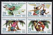 Micronesia 1994 Third Micronesian Games se-tenant block of 4 unmounted mint SG 372-5