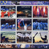 Kyrgyzstan 2000 Sydney Olympic Games (Opening Ceremony) perf sheetlet containing set of 9 values unmounted mint