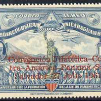 Nicaragua 1961 Philatelic Convention opt on Statue of Liberty stamp unmounted mint, SG 1432