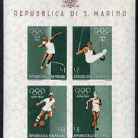 San Marino 1960 Rome Olympic Games perf m/sheet #1 unmounted mint, SG MS 616a