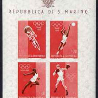 San Marino 1960 Rome Olympic Games perf m/sheet #2 unmounted mint, SG MS 616b