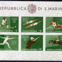 San Marino 1960 Rome Olympic Games perf m/sheet #3 unmounted mint, SG MS 616c