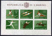 San Marino 1960 Rome Olympic Games perf m/sheet #3 unmounted mint, SG MS 616c