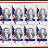 Staffa 1982 Presidents of the United States #05 James Monroe perf sheetlet containing 8 x 5p values unmounted mint