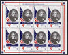 Staffa 1982 Presidents of the United States #09 William H Harrison perf sheetlet containing 8 x 9p values unmounted mint