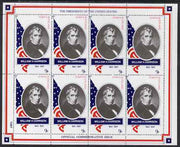 Staffa 1982 Presidents of the United States #09 William H Harrison perf sheetlet containing 8 x 9p values unmounted mint