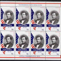 Staffa 1982 Presidents of the United States #14 Franklin Pierce perf sheetlet containing 8 x 14p values unmounted mint