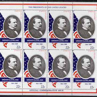 Staffa 1982 Presidents of the United States #22 Grover Cleveland perf sheetlet containing 8 x 22p values unmounted mint
