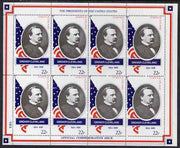Staffa 1982 Presidents of the United States #22 Grover Cleveland perf sheetlet containing 8 x 22p values unmounted mint