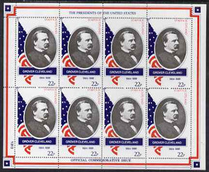Staffa 1982 Presidents of the United States #22 Grover Cleveland perf sheetlet containing 8 x 22p values unmounted mint