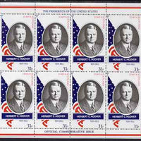 Staffa 1982 Presidents of the United States #31 Herbert C Hoover perf sheetlet containing 8 x 31p values unmounted mint