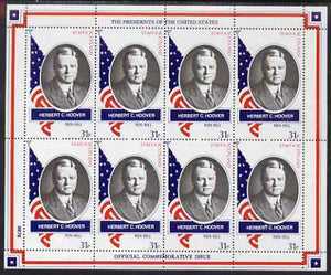 Staffa 1982 Presidents of the United States #31 Herbert C Hoover perf sheetlet containing 8 x 31p values unmounted mint