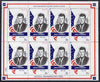 Staffa 1982 Presidents of the United States #35 John F Kennedy perf sheetlet containing 8 x 35p values unmounted mint
