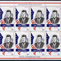 Staffa 1982 Presidents of the United States #35 John F Kennedy perf sheetlet containing 8 x 35p values unmounted mint