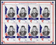 Staffa 1982 Presidents of the United States #35 John F Kennedy perf sheetlet containing 8 x 35p values unmounted mint