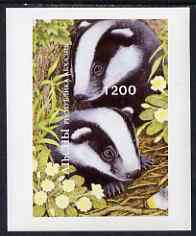 Abkhazia 1996 Badger imperf s/sheet unmounted mint