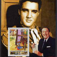 Congo 2002 Birth Centenary of Walt Disney & 25th Anniversary of Death of Elvis #3 perf m/sheet unmounted mint