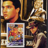 Congo 2002 Birth Centenary of Walt Disney & 25th Anniversary of Death of Elvis #4 perf m/sheet unmounted mint