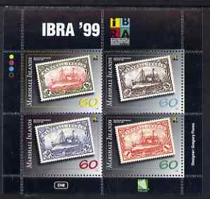 Marshall Islands 1999 IBRA '99 Stamp Exhibition perf sheetlet containing 4 values unmounted mint, SG 1182-85