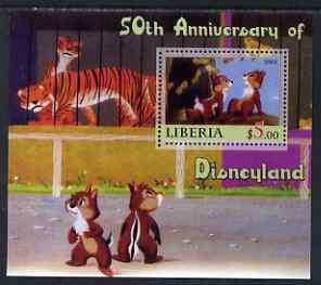 Liberia 2005 50th Anniversary of Disneyland #13 (Chip & Dale) perf s/sheet unmounted mint