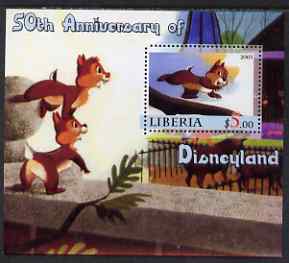 Liberia 2005 50th Anniversary of Disneyland #15 (Chip & Dale) perf s/sheet unmounted mint