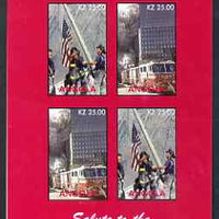Angola 2002 Salute to the New York Fire Department imperf sheetlet containing 4 values unmounted mint. Note this item is privately produced and is offered purely on its thematic appeal