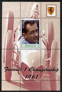 Angola 2000 Ferrari Formula 1 World Champions 1961 - Phil Hill perf s/sheet unmounted mint. Note this item is privately produced and is offered purely on its thematic appeal