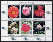 Angola 2000 Flowers #1 perf sheetlet containing 6 values unmounted mint. Note this item is privately produced and is offered purely on its thematic appeal