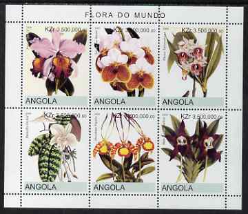 Angola 2000 Flowers #3 perf sheetlet containing 6 values unmounted mint. Note this item is privately produced and is offered purely on its thematic appeal