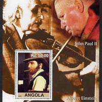 Angola 2002 Salute to the 20th Century #03 perf s/sheet - Elvis, Pope John Paul & Einstein, unmounted mint