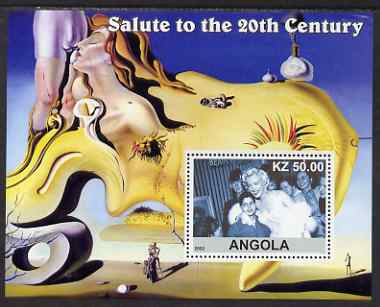 Angola 2002 Salute to the 20th Century #04 perf s/sheet - Marilyn & Painting by Dali, unmounted mint
