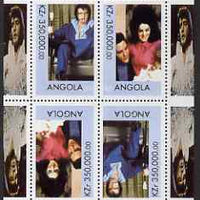 Angola 1999 Great People of the 20th Century - Elvis #3 perf sheetlet of 4 (2 tete-beche pairs) unmounted mint. Note this item is privately produced and is offered purely on its thematic appeal