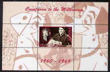 Angola 1999 Countdown to the Millennium #07 (1960-1969) perf souvenir sheet (Elvis, Marilyn and 101 Dalmations) unmounted mint. Note this item is privately produced and is offered purely on its thematic appeal