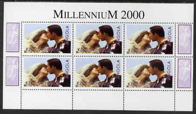 Angola 2000 Millennium 2000 - Royal Wedding perf sheetlet containing 6 values unmounted mint. Note this item is privately produced and is offered purely on its thematic appeal